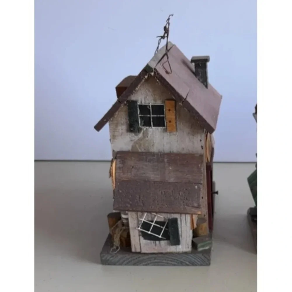 Wood Fishing Tackle Hut for Villages, Train Sets or Birdhouses